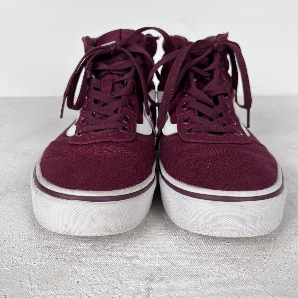 Vans Old Skool Sk8 Womens Canvas Marron White Sneakers Sz 7.5 - Picture 8 of 9